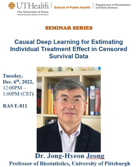 Virtual Seminar: Causal Deep Learning for Estimating Individual Treatment Effect in Censored Survival Data